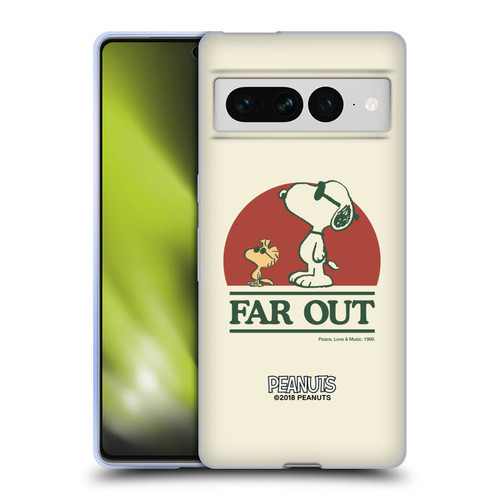 Peanuts Woodstock 50th Snoopy Woodstock Far Out Soft Gel Case for Google Pixel 7 Pro