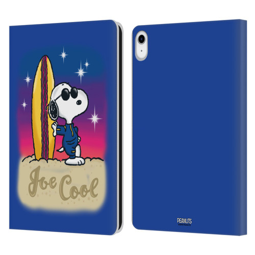 Peanuts Snoopy Boardwalk Airbrush Joe Cool Surf Leather Book Wallet Case Cover For Apple iPad 10.9 (2022)