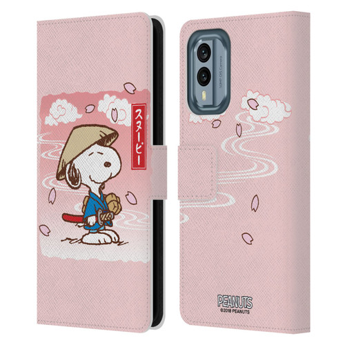 Peanuts Oriental Snoopy Samurai Leather Book Wallet Case Cover For Nokia X30