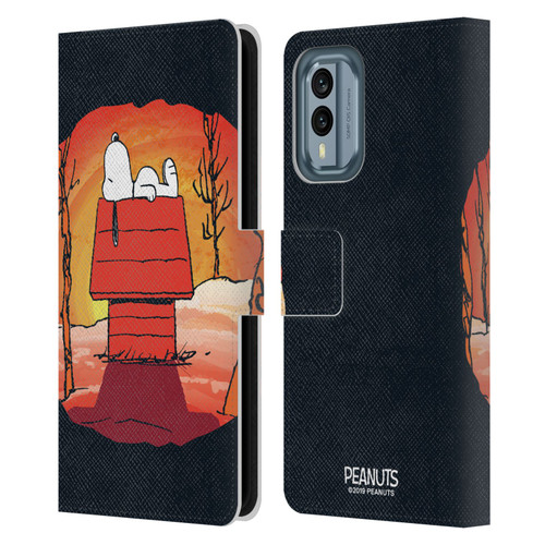 Peanuts Spooktacular Snoopy Leather Book Wallet Case Cover For Nokia X30