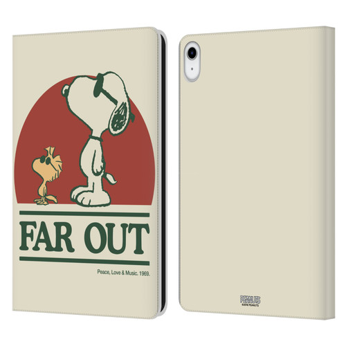 Peanuts Woodstock 50th Snoopy Woodstock Far Out Leather Book Wallet Case Cover For Apple iPad 10.9 (2022)