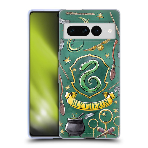 Harry Potter Deathly Hallows XIII Slytherin Pattern Soft Gel Case for Google Pixel 7 Pro