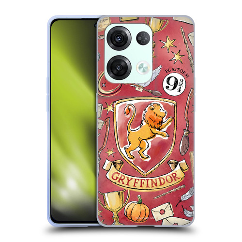 Harry Potter Deathly Hallows XIII Gryffindor Pattern Soft Gel Case for OPPO Reno8 Pro