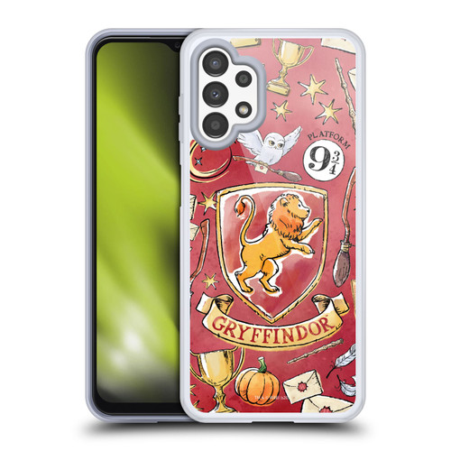 Harry Potter Deathly Hallows XIII Gryffindor Pattern Soft Gel Case for Samsung Galaxy A13 (2022)