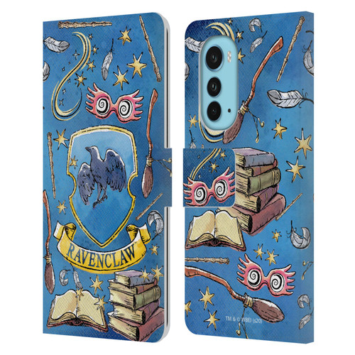 Harry Potter Deathly Hallows XIII Ravenclaw Pattern Leather Book Wallet Case Cover For Motorola Edge (2022)