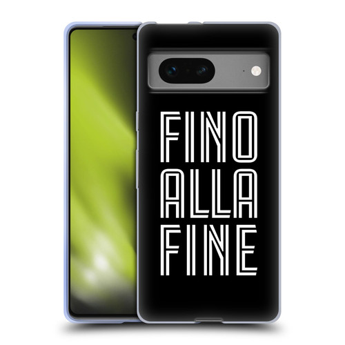 Juventus Football Club Type Fino Alla Fine Black Soft Gel Case for Google Pixel 7