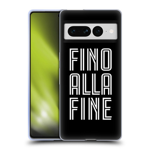 Juventus Football Club Type Fino Alla Fine Black Soft Gel Case for Google Pixel 7 Pro