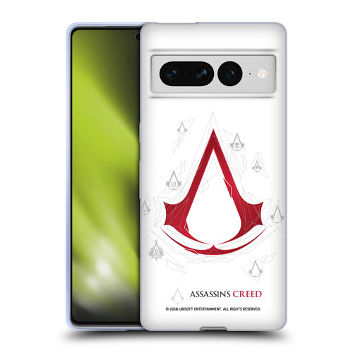 Assassin's Creed Legacy Logo Geometric White Soft Gel Case for Google Pixel 7 Pro