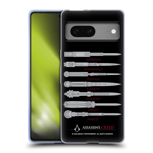 Assassin's Creed Legacy Typography Blades Soft Gel Case for Google Pixel 7