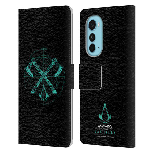 Assassin's Creed Valhalla Compositions Dual Axes Leather Book Wallet Case Cover For Motorola Edge (2022)