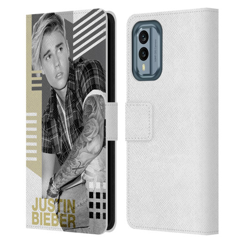Justin Bieber Purpose B&w Calendar Geometric Collage Leather Book Wallet Case Cover For Nokia X30