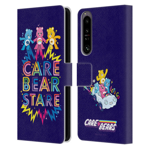 Care Bears 40th Anniversary Stare Leather Book Wallet Case Cover For Sony Xperia 1 IV