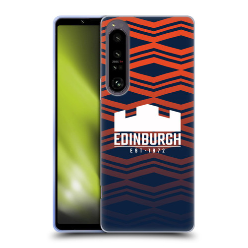 Edinburgh Rugby Graphics Pattern Gradient Soft Gel Case for Sony Xperia 1 IV