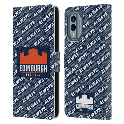 Edinburgh Rugby Graphics Logo Pattern Leather Book Wallet Case Cover For Nokia X30