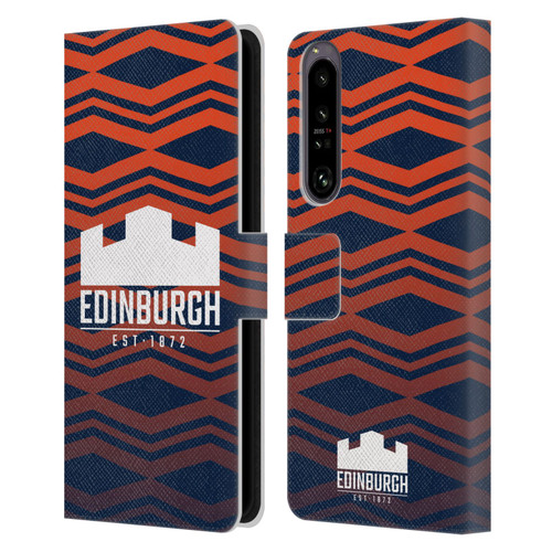 Edinburgh Rugby Graphics Pattern Gradient Leather Book Wallet Case Cover For Sony Xperia 1 IV