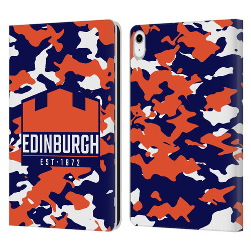 Edinburgh Rugby Logo 2 Camouflage Leather Book Wallet Case Cover For Apple iPad 10.9 (2022)