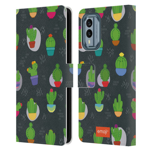 emoji® Cactus And Pineapple Pattern Leather Book Wallet Case Cover For Nokia X30