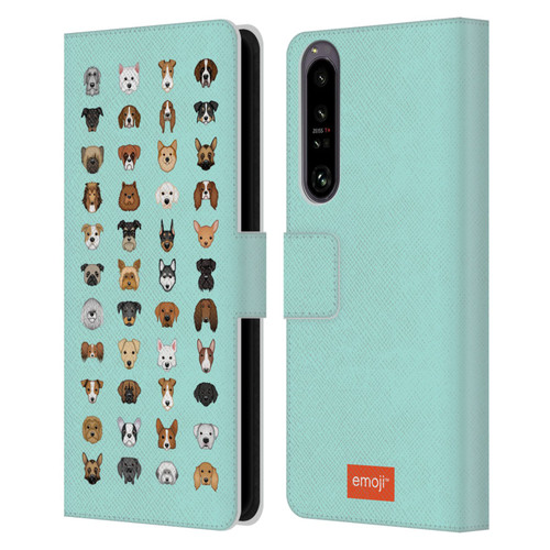 emoji® Dogs Breeds Leather Book Wallet Case Cover For Sony Xperia 1 IV