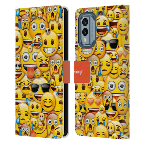 emoji® Full Patterns Smileys Leather Book Wallet Case Cover For Nokia X30