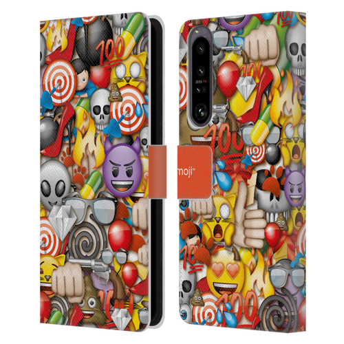 emoji® Full Patterns Assorted Leather Book Wallet Case Cover For Sony Xperia 1 IV