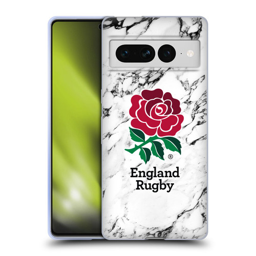 England Rugby Union Marble White Soft Gel Case for Google Pixel 7 Pro