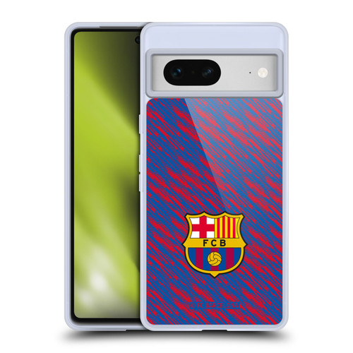 FC Barcelona Crest Patterns Glitch Soft Gel Case for Google Pixel 7