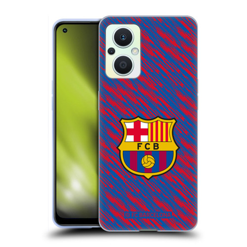 FC Barcelona Crest Patterns Glitch Soft Gel Case for OPPO Reno8 Lite
