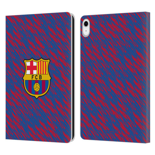 FC Barcelona Crest Patterns Glitch Leather Book Wallet Case Cover For Apple iPad 10.9 (2022)