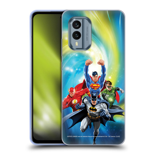 Justice League DC Comics Airbrushed Heroes Galaxy Soft Gel Case for Nokia X30
