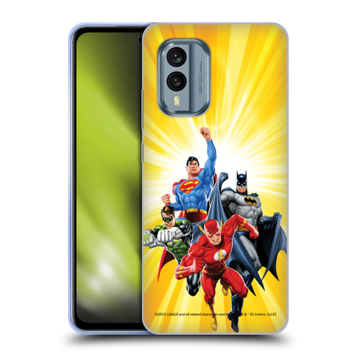 Justice League DC Comics Airbrushed Heroes Yellow Soft Gel Case for Nokia X30