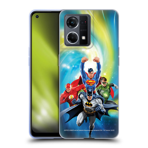 Justice League DC Comics Airbrushed Heroes Galaxy Soft Gel Case for OPPO Reno8 4G