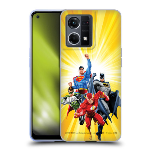 Justice League DC Comics Airbrushed Heroes Yellow Soft Gel Case for OPPO Reno8 4G