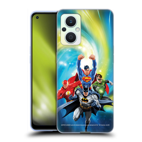 Justice League DC Comics Airbrushed Heroes Galaxy Soft Gel Case for OPPO Reno8 Lite