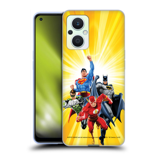 Justice League DC Comics Airbrushed Heroes Yellow Soft Gel Case for OPPO Reno8 Lite