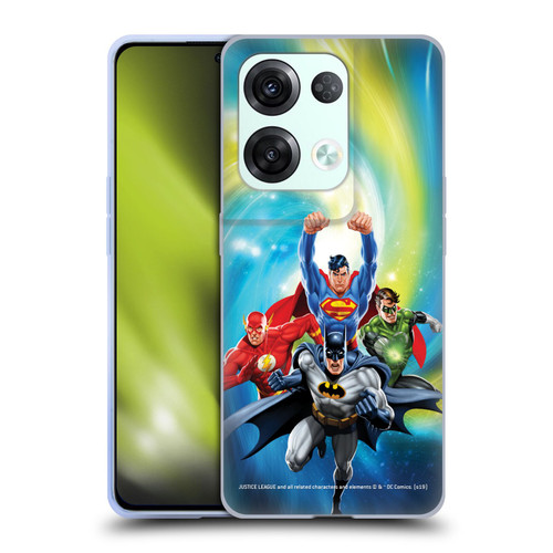 Justice League DC Comics Airbrushed Heroes Galaxy Soft Gel Case for OPPO Reno8 Pro