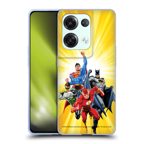Justice League DC Comics Airbrushed Heroes Yellow Soft Gel Case for OPPO Reno8 Pro