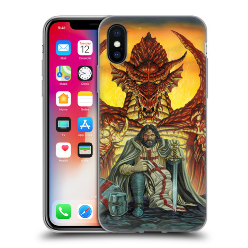 Ed Beard Jr Dragon Friendship Knight Templar Soft Gel Case for Apple iPhone X / iPhone XS
