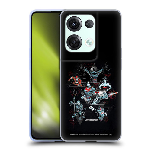 Justice League DC Comics Dark Electric Graphics Heroes Triangle Soft Gel Case for OPPO Reno8 Pro