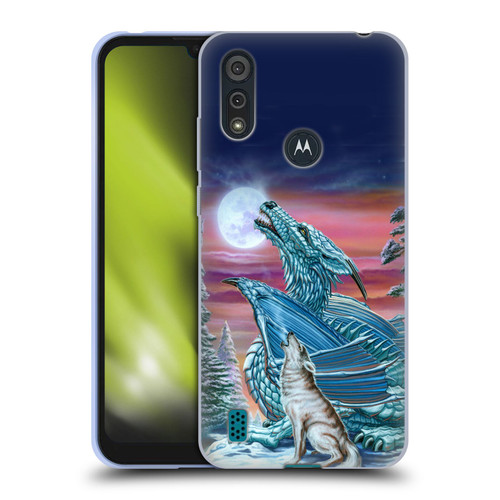 Ed Beard Jr Dragons Moon Song Wolf Moon Soft Gel Case for Motorola Moto E6s (2020)