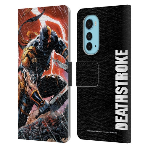 Justice League DC Comics Deathstroke Comic Art Vol. 1 Gods Of War Leather Book Wallet Case Cover For Motorola Edge (2022)