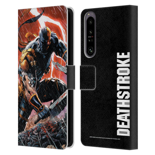 Justice League DC Comics Deathstroke Comic Art Vol. 1 Gods Of War Leather Book Wallet Case Cover For Sony Xperia 1 IV