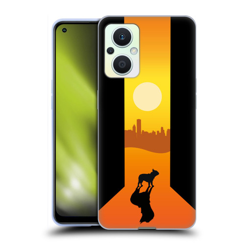 Klaudia Senator French Bulldog 2 Shadow At Sunset Soft Gel Case for OPPO Reno8 Lite