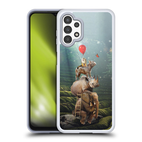 Klaudia Senator French Bulldog 2 Friends Reaching Butterfly Soft Gel Case for Samsung Galaxy A13 (2022)