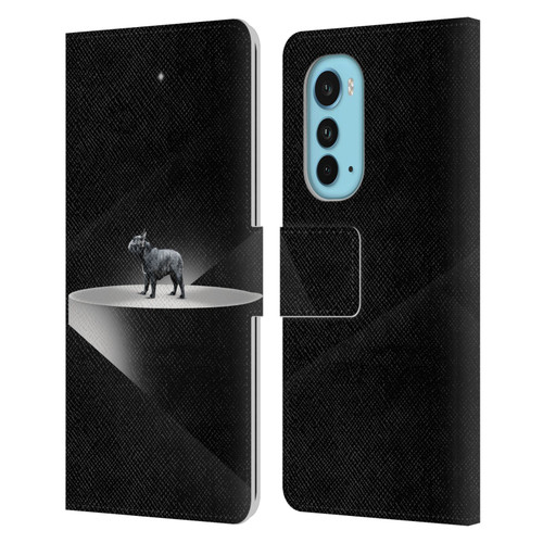 Klaudia Senator French Bulldog 2 Wandering Leather Book Wallet Case Cover For Motorola Edge (2022)