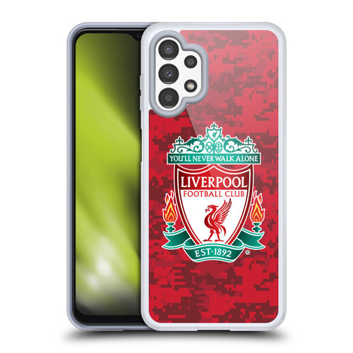 Liverpool Football Club Digital Camouflage Home Red Crest Soft Gel Case for Samsung Galaxy A13 (2022)
