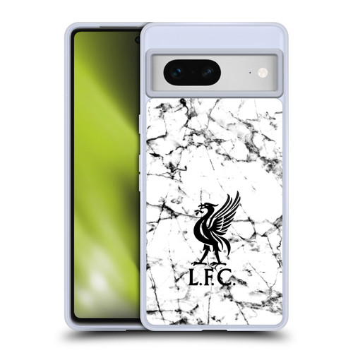 Liverpool Football Club Marble Black Liver Bird Soft Gel Case for Google Pixel 7