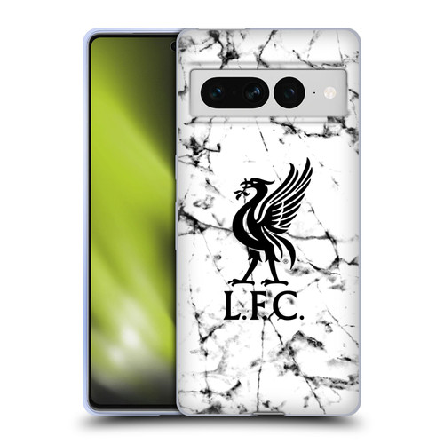 Liverpool Football Club Marble Black Liver Bird Soft Gel Case for Google Pixel 7 Pro