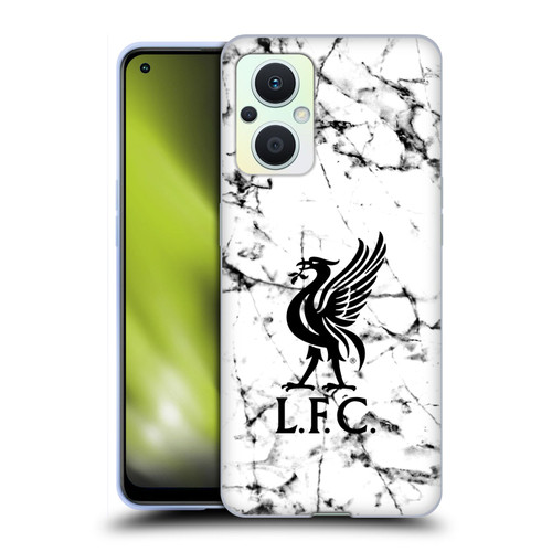 Liverpool Football Club Marble Black Liver Bird Soft Gel Case for OPPO Reno8 Lite