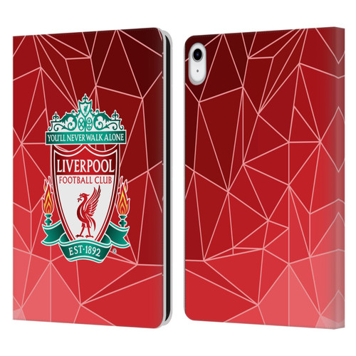 Liverpool Football Club Crest & Liverbird 2 Geometric Leather Book Wallet Case Cover For Apple iPad 10.9 (2022)