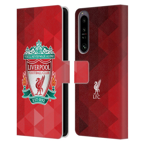 Liverpool Football Club Crest 1 Red Geometric 1 Leather Book Wallet Case Cover For Sony Xperia 1 IV